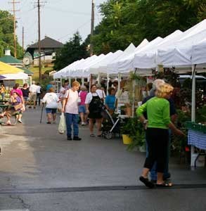 Photo of the farmers' market vendors.